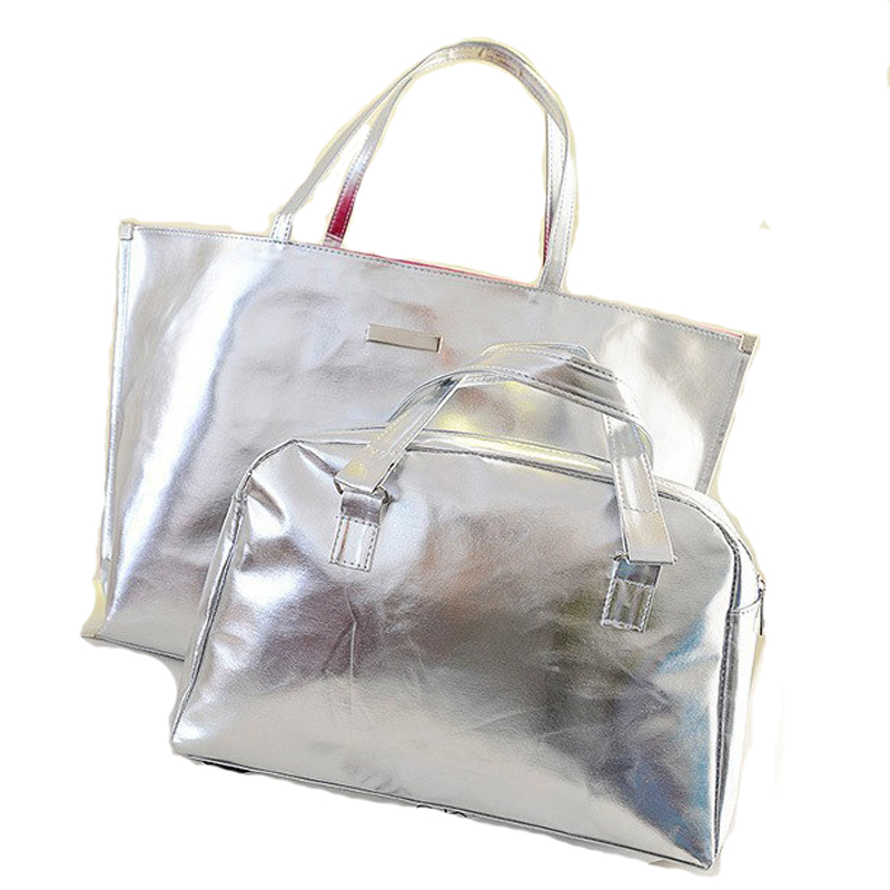 2015 New Women Messenger Bags 2 PC Set Women Leather Handbags Fashion Leather Bag Portable Shoulder