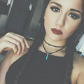 Sexy Girls Choker Turquoise necklace Black wool double Necklace PL004