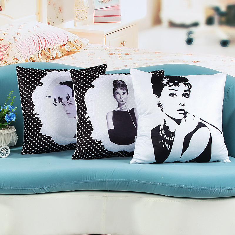 Audrey Hepburn Marilyn Monroe Pillow Cushion Cover Case For Car