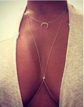 Promotion! Fashion lady women necklaces & body jewelry sexy rhinestone moon belly chains personality brief body chains