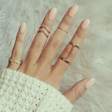 Stacking punk style shiny gold midi ring finger knuckle September Charm sheet glass for anelli ring jewelry ring