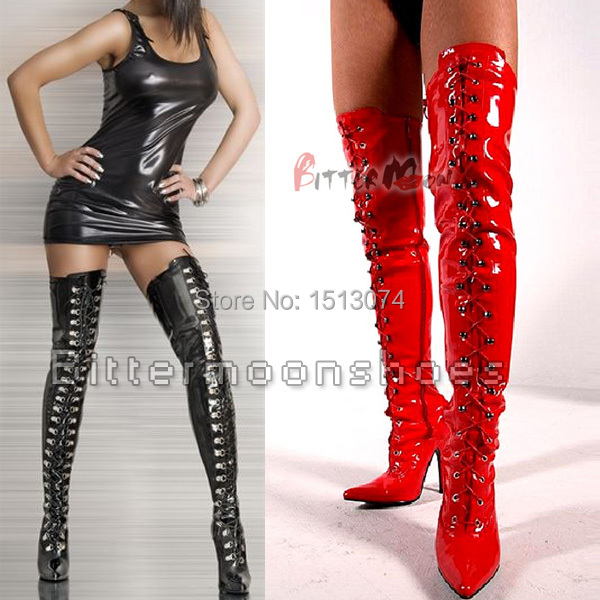 Cheap Lace Up Thigh High Boots - Yu Boots