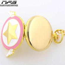 Fashion Famous Anime Series Women Golden Roman Quartz Pocket Watch steampunk