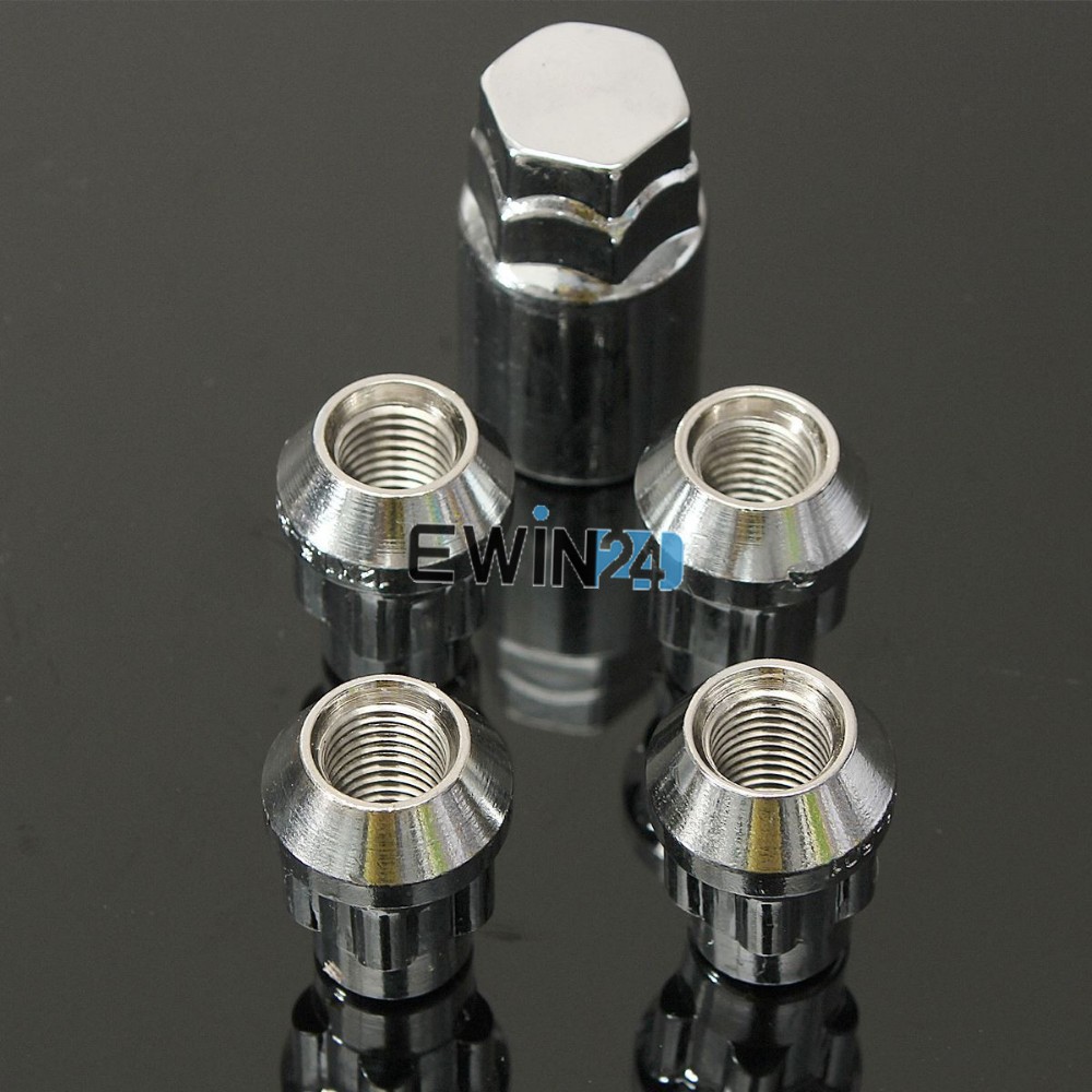 4PCSSet Car Anti-theft Nuts for Your Car Styling M12x1.5 Wheel Lock Nuts Silver Car Alloy Nuts (2)