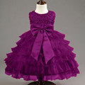 2016 New Formal Newborn Baby Girl Pleated Dress For Birthday Party Christening Tiered Clothes WIth Pearl