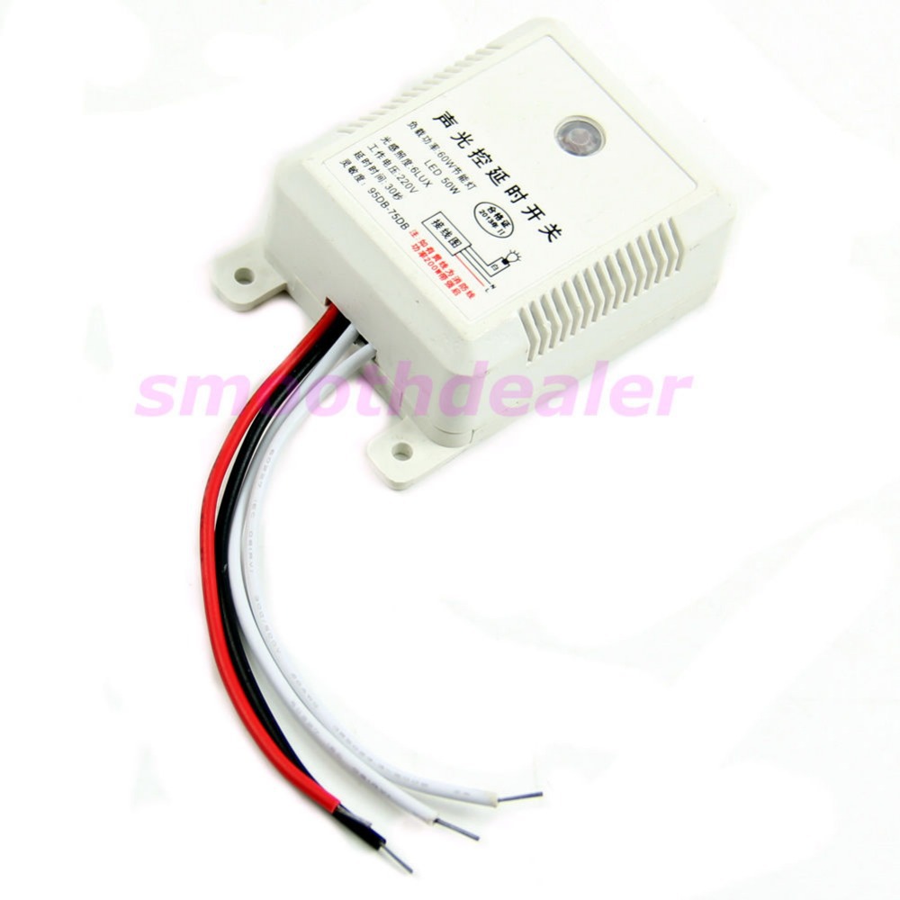 Free Shipping Intelligent Auto On Off Light Sound Voice Sensor Switch Time Delay AC 160-250V