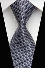 NT0461 Gray Striped Classic Silk Polyester Blend Smooth Man s Casual Jacquard Woven Necktie Business Knitted