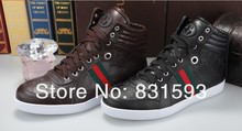 France luxury brand hightop name brand genuine leather sneakers; mens shoes casual cheap name brand