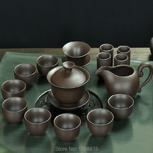 Drinkware Coffee Tea Sets Yixing Purple Clay TeaPot Tea Cup Black Purple Gaiwan Kettle Coffee Pot