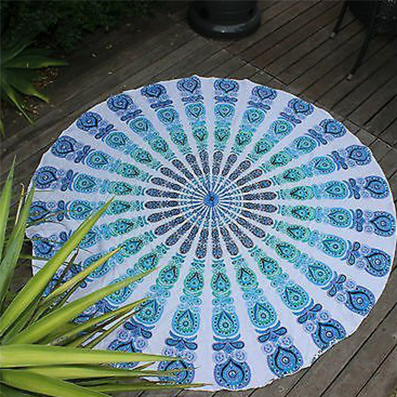 Fabulous hot sale Round Beach Pool Home Shower Towel Blanket Table Cloth Yoga Mat J14