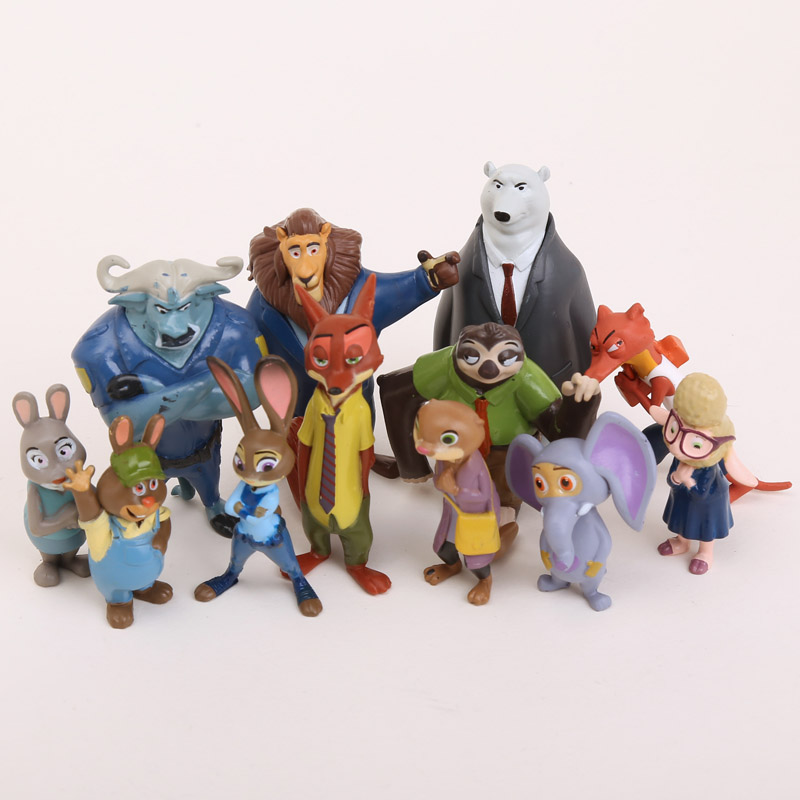 12pcs Zootopia Action Figure Judy Hopps Figurine Doll Play set Toy cake topper