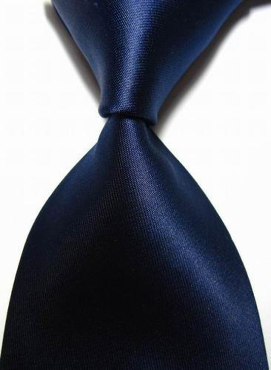 NT0410 Dark Blue Solid Plain Luxury Mans New Silk Polyester Tie Jacquard Woven Classic Business Party