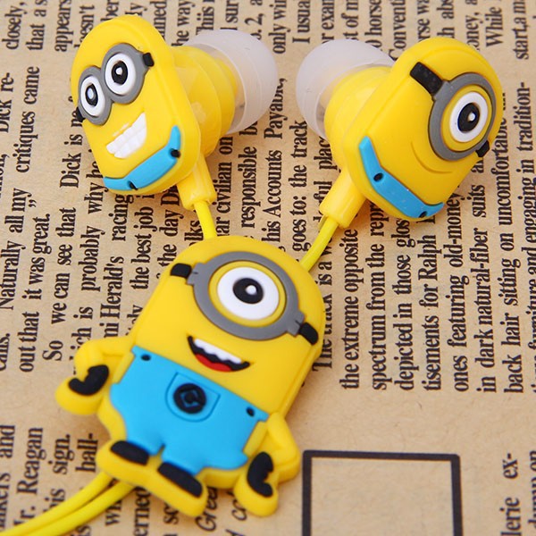 New Cartoon Anime Earphone Minion despicable Me 3 5mm birds Headphones For i Phone Mobile Phone