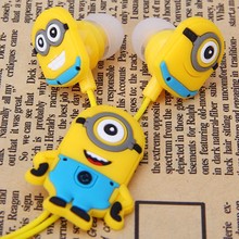 New Cartoon Anime Earphone Minion despicable Me 3 5mm birds Headphones For i Phone Mobile Phone