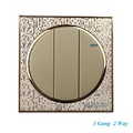 Luxury Champagne Gold Wall Switch Round Button Switch 3 Gang Double Control Light Switch Simple and