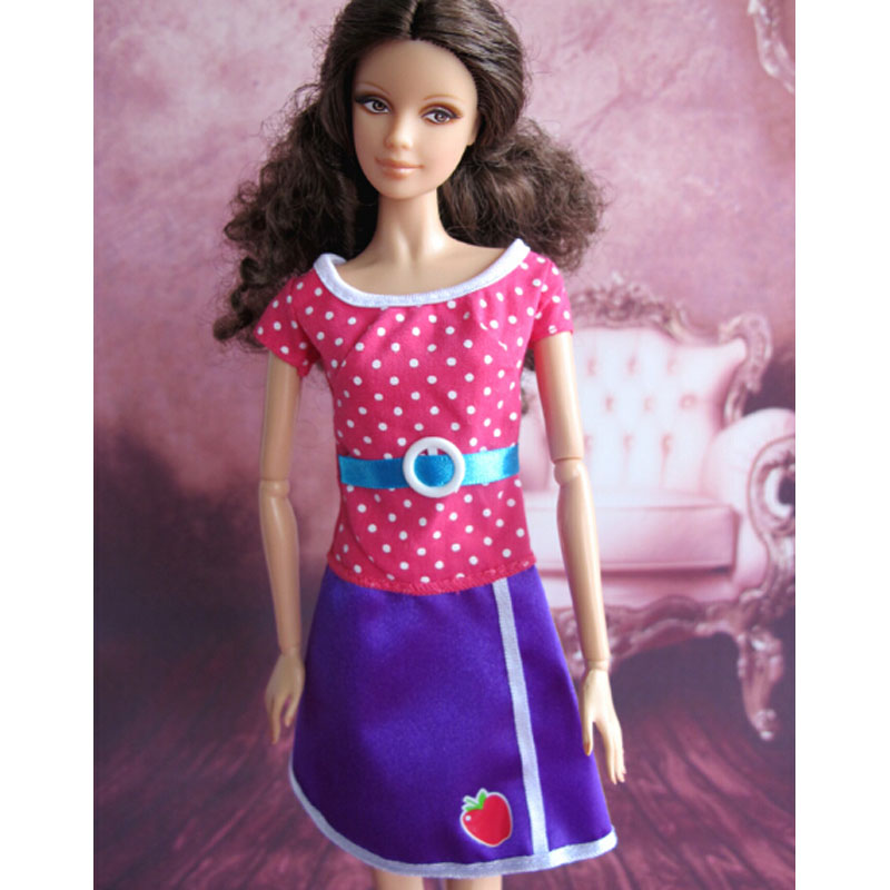 Free Shipping Cute Dress For Barbie Doll Girls Toy Doll Accessories 