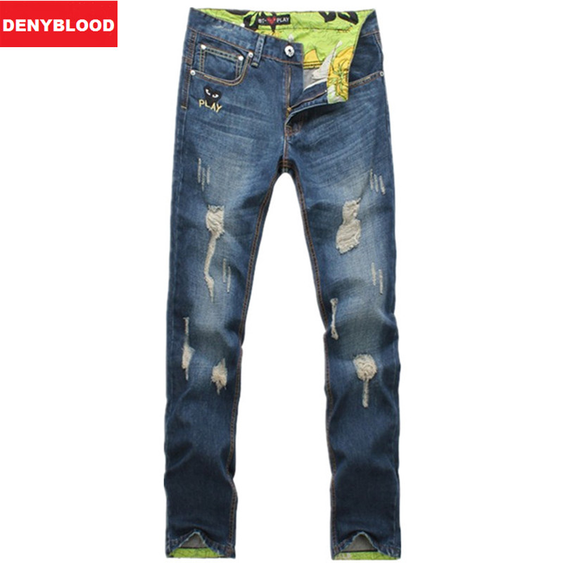 2015 New Arrival High Quality Mens Jeans Regular Fit Ripped Denim Men's Jeans Size 28-38 L141