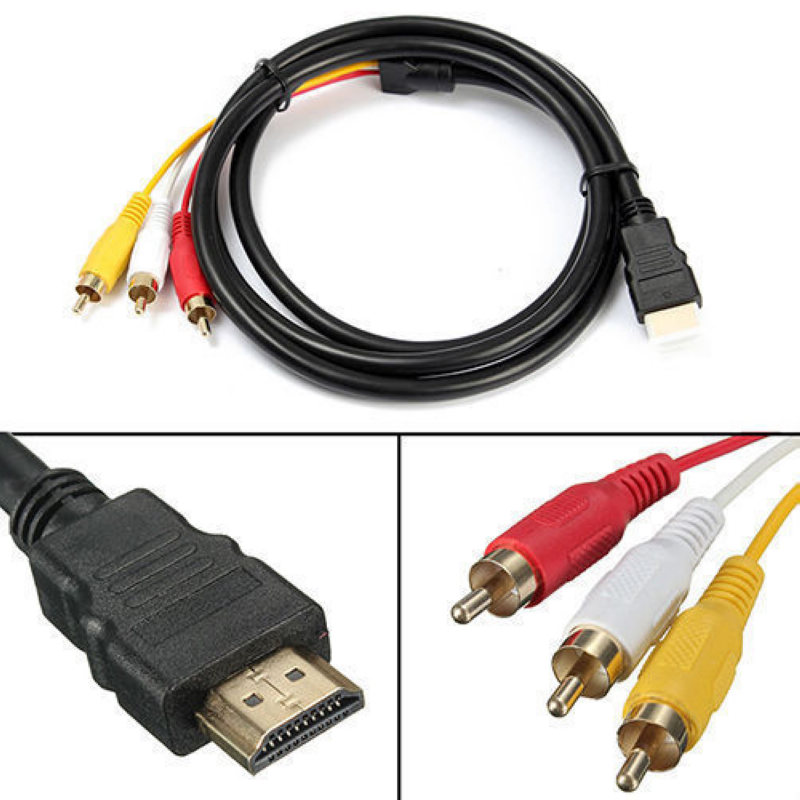 Hot 5ft 1.5M HDMI to 3 RCA Audio Video AV Component Converter Adapter Cable For HDTV