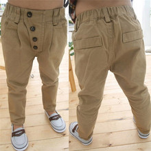 Children Baby Clothes Kid Boys Retro Khaki Casual Pants Straight Trousers 2-7Y