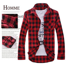 2016 Summer And Autumn New Men’s Casual Plaid Long-Sleeved Shirt Turn Down Collor Man Shirt Free Shipping