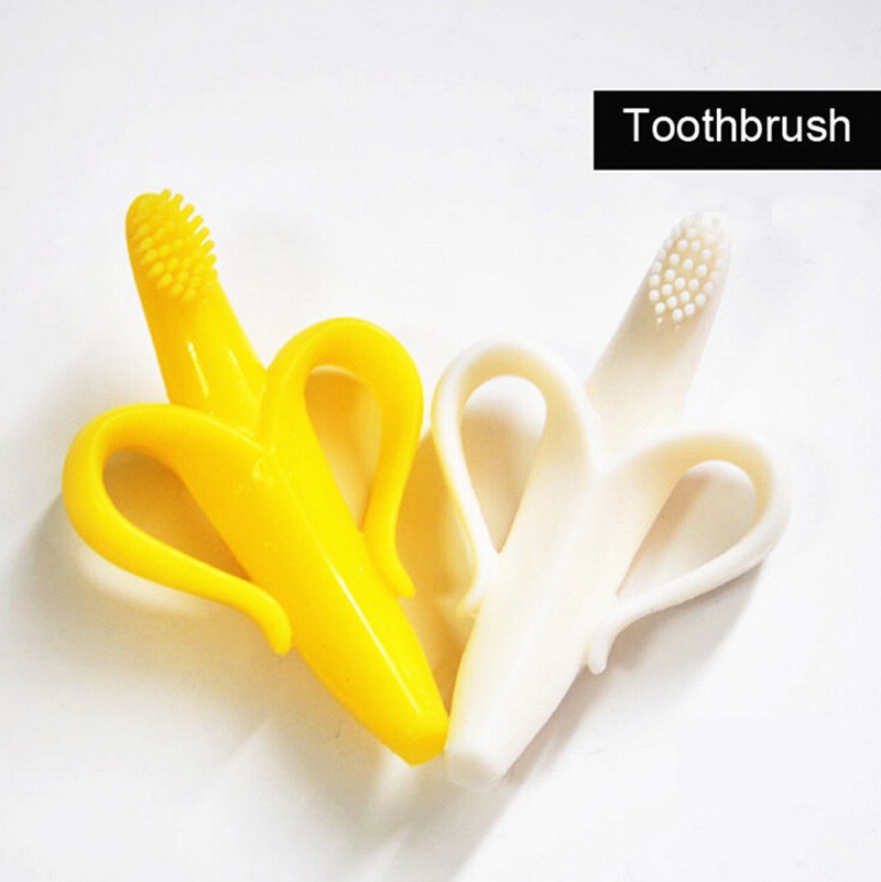 High Quality And Environmentally Safe Baby Teether Teething Ring Banana Silicone Toothbrush cute New designs Training Toothbrush (2)