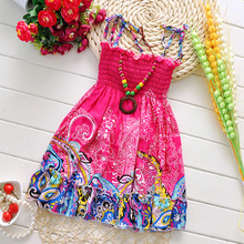 3 12T New Summer 8 Style Girls Dress Fashion Knee length Beach Dresses For Girls Sleeveless