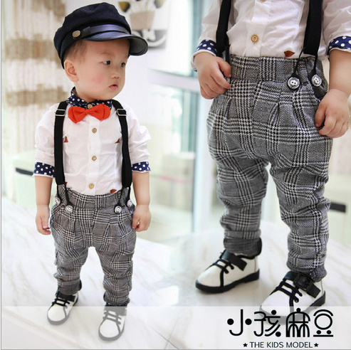 Retail 2015 New Children spring clothes kids sport belt trousers high quality plaid trousers baby boy
