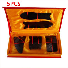 Hot Sale 5pcs Face Body Tool Set Waterproof Portable Black Chinese Traditional Gua Sha Acupuncture Massage Natural Health Care