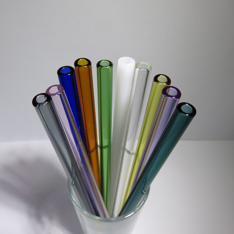 colored glass straw