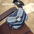 2016 new fashion women denim bag casual lady shoulder bags designer handbags high quality patchwork jean