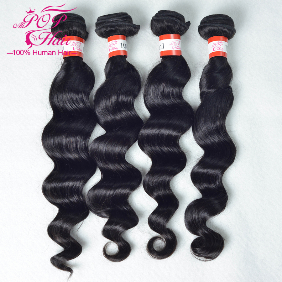 stema hair Grade AAAAA  hair virgin Malaysian loose wave  hair extensions 4pcs lot free shipping mixed length  good quality