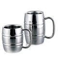 Multifunction Handgrip Stainless Steel Metal Drinkwware Cup For Beer Coffee Tea Double Wall Bamboo Kitchen Pattern