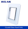 WELAIK Touch Switch DIY Parts Glass Panel Only of Wall Light Switch Black White Crystal Glass