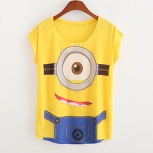 New 2016 Summer Style Fashion Brand T Shirt Women Short Sleeve Minions Printing Women T-Shirt Loose Casual Female Tops Tees