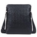 New Arrival high quality brand genuine leather men messenger bag designer knitting real skin casual business