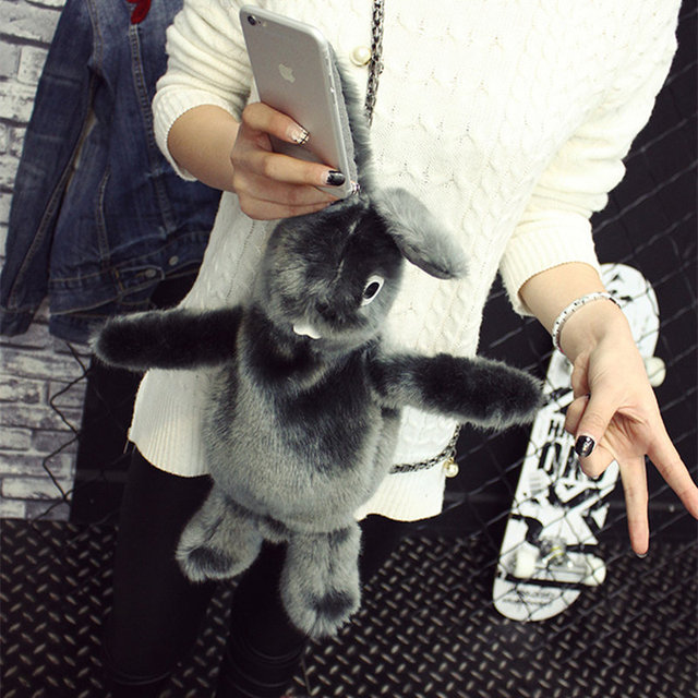 Fashion personality cute rabbit mini chain shoulder bag ladies messenger bag, cell phone bag clutch purse across body handbag