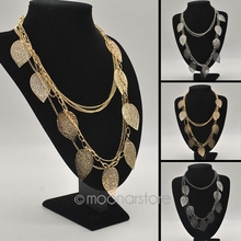 Hot European and American Style Vintage Leaves Multi-layer Alloy Bohemia Long Necklace Fashion Jewelry CMHM239#C3