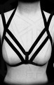 Hot New arrived sexy lady Harness cup less bra with suspenders belt club women caged binding