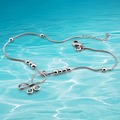 Free shipping 925 sterling silver anklets Korean version of the hot female models sweet bow anklets