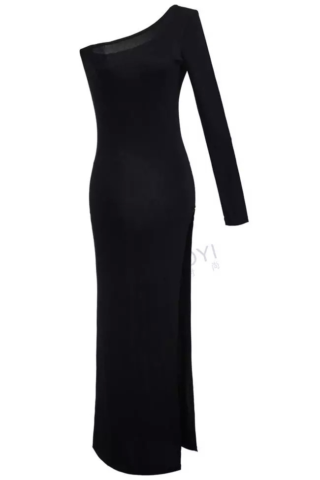 EAST-KNITTING-E25-2015-Women-Sexy-Dress-One-Shoulder-Long-Sleeve-Evening-Club-Party-Dress-Free (2)