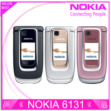 Refurbished Original Nokia 6131 Filp Unlocked Mobile Phone Quad Band Phone Russian Keyboard Free Shipping