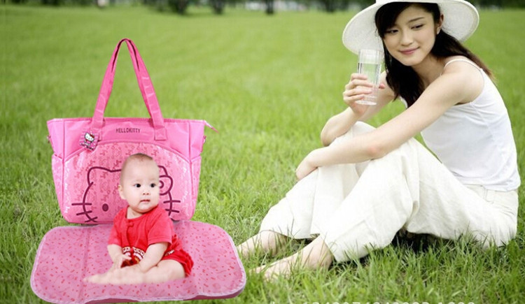 Canvas Baby Diaper Bag For Mom Mummy Mother Hello Kitty Maternity Nappy Bags High Qaulity Thermal Insulation Stroller Bag (7)