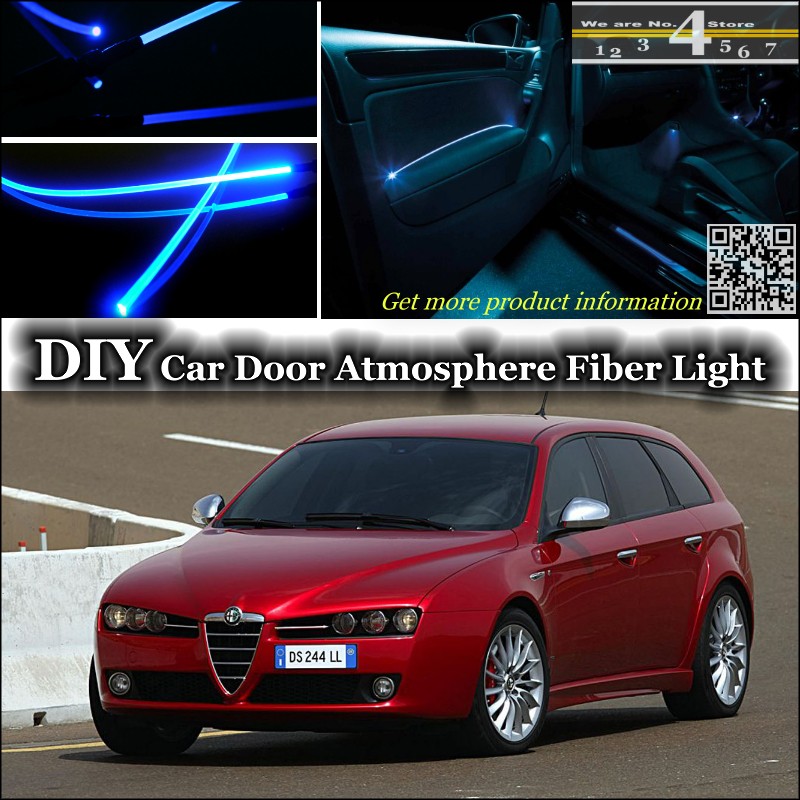 interior Ambient Light Tuning Atmosphere Fiber Optic Band Lights For Alfa Romeo 159 AR Inside Door Panel illumination Tuning