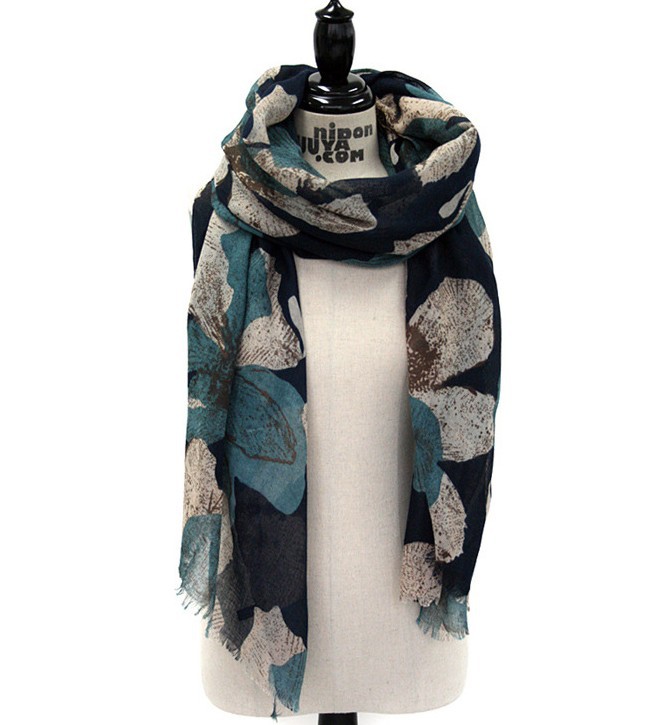 1PC 100 180cm New Fashion Winter Hot sale big Flower Peddles Printed Woman Cotton scarf WJ