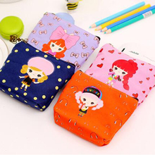 1 Pc Canvas Wallet Card Key Coin Purse Bag Pouch Case Pattern For Women Girl