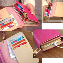 New Fashion Women Lady Long Wallets Purse Female Candy Color Bow Knot PU Leather Carteira Feminina for Coin Card Clutch Bag