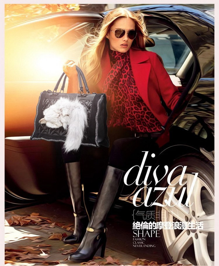 2015 Fashion Pu Leather Portable Shoulder Bag Hot Fox Bag New Women