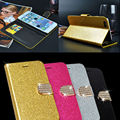Luxury Women Girl Sexy Bling Glitter Diamond Cover Wallet Leather Case With Crystal Buckle For Samsung