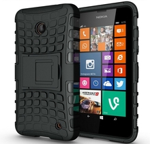 Dual Layer Armor Silicone Hard Shell Hybrid Kickstand Case Cover For Nokia Lumia 630 635 640