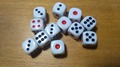 Free shipping NEW 6pcs 6 sided D6 12mm dice SUPER CCOL white with black pips DICE